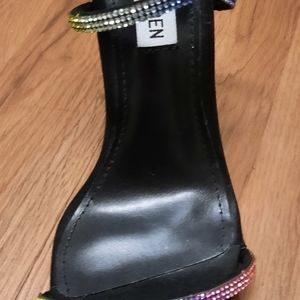 Steve Madden multi colored strap rhinestone heels